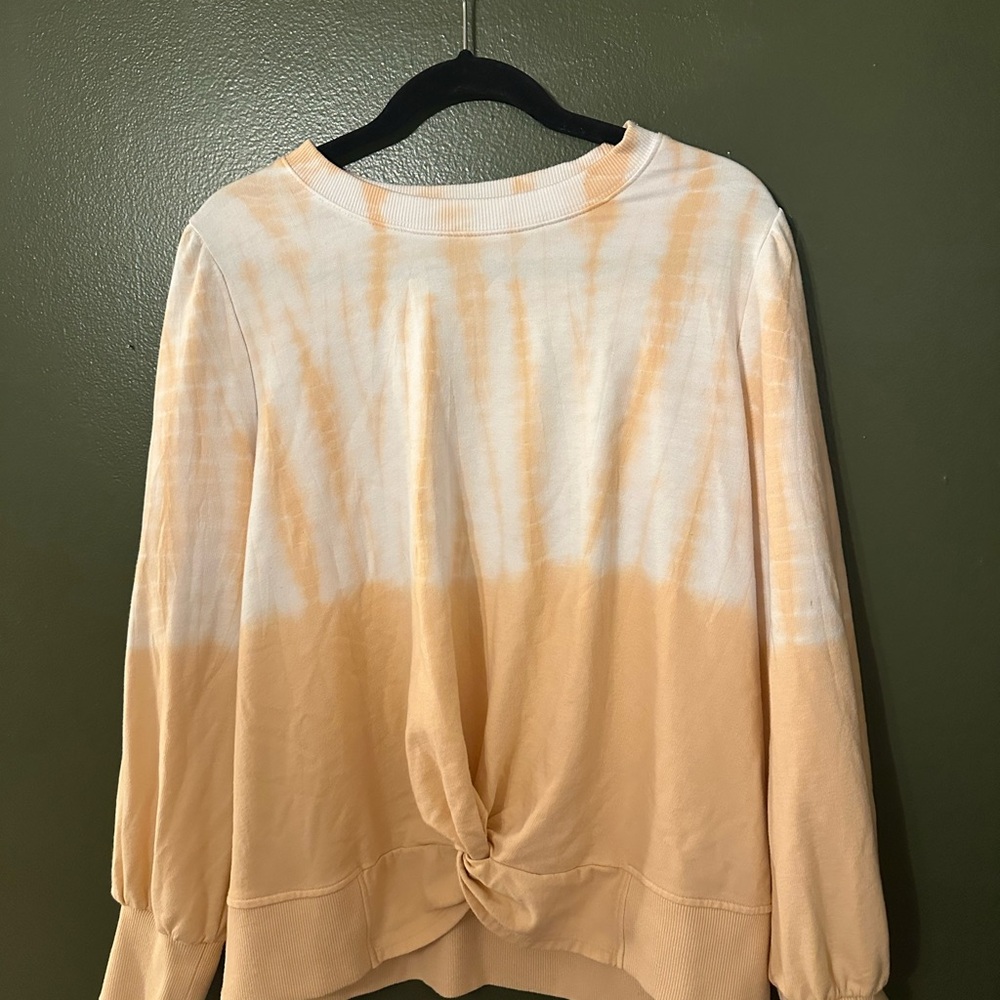Tie-Dye Knotted Women's Top - Cream and Orange